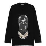 Felpa girocollo Mask Crosses in nero Ih nom uh nit - uomo 