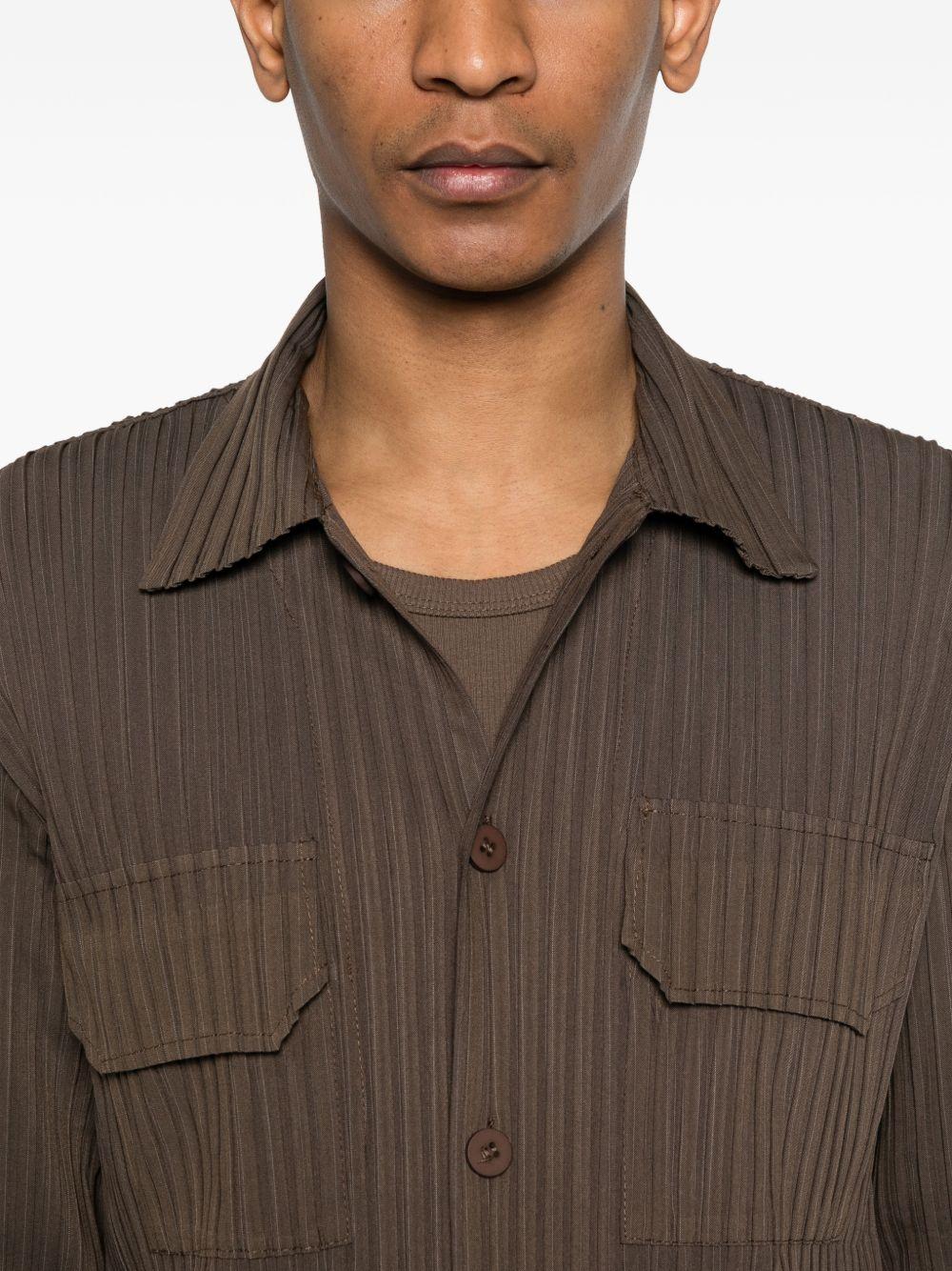 Camicia con taschino in marrone Gongdid design - uomo 