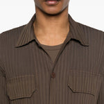 Camicia con taschino in marrone Gongdid design - uomo 