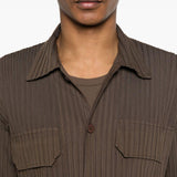 Camicia con taschino in marrone Gongdid design - uomo 