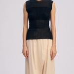 Top plisettato sheer in nero Issey Miyake - donna 