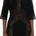 Abito midi in pizzo floreale in nero Elie saab - donna 