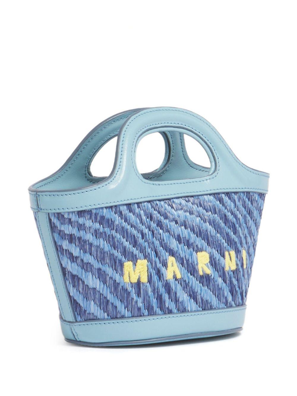 Borsa con logo tropicalia in celeste Marni - donna 