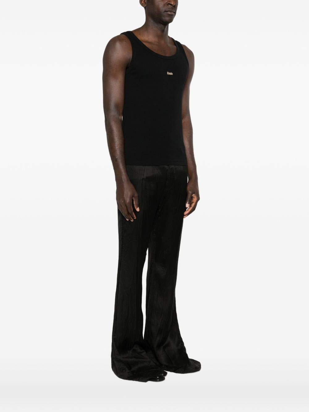 Canotta con logo ricamato in nero Rhude - uomo 