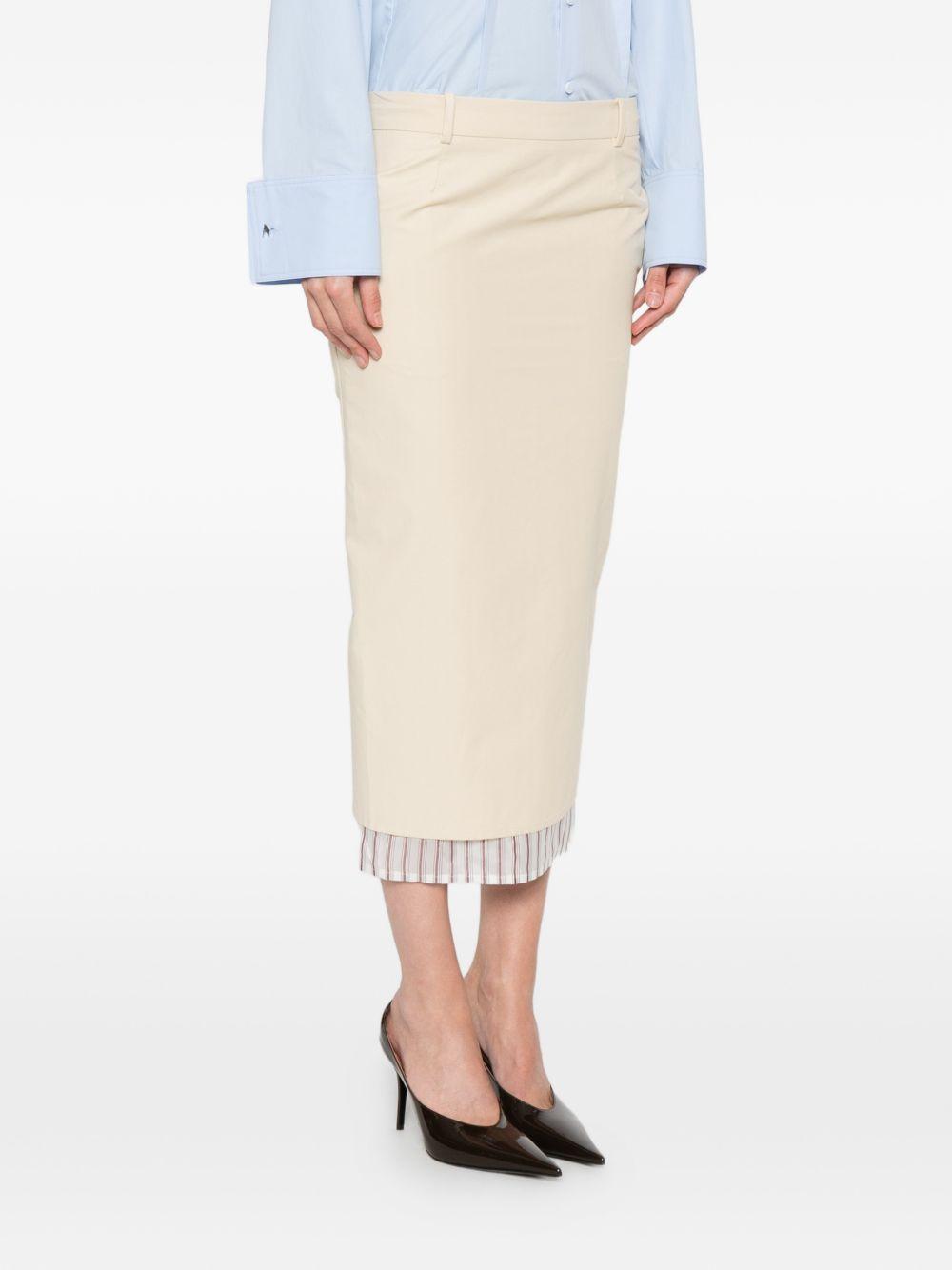 Gonna midi con bordo a righe in beige The attico - donna 