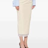 Gonna midi con bordo a righe in beige The attico - donna 