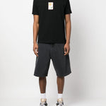 Shorts denim con logo in nero - uomo 