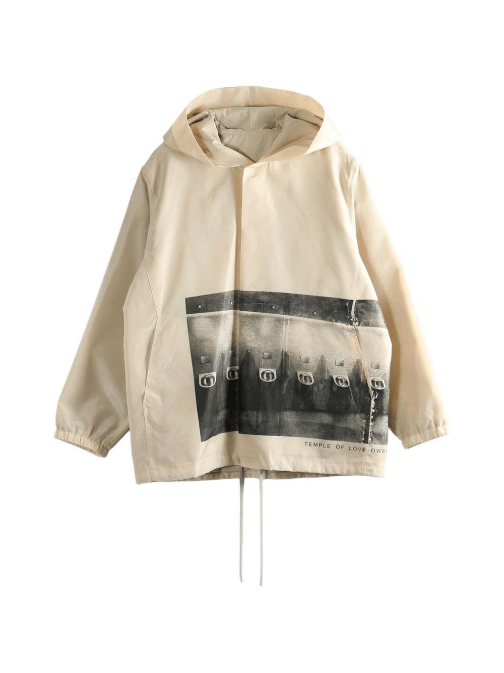 Giacca con cappuccio per tour del tempio in beige Rick owens - uomo 