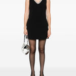 Abito con scollo a V e cristalli in nero Self-portrait - donna 