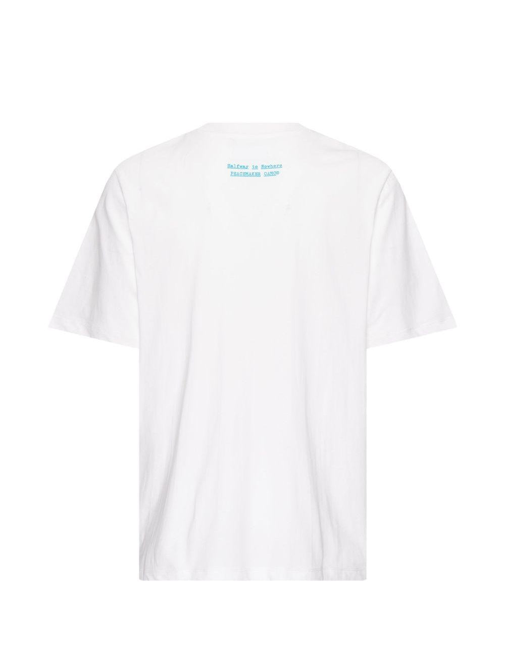 T-shirt Peacemaker con stampa a fiori in bianco Oamc peacemaker - uomo 