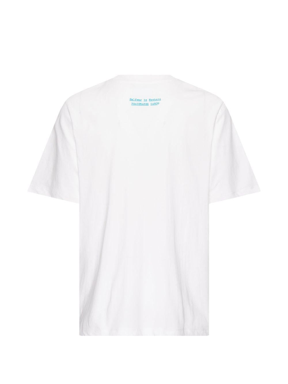 T-shirt Peacemaker con stampa a fiori in bianco Oamc peacemaker - uomo 
