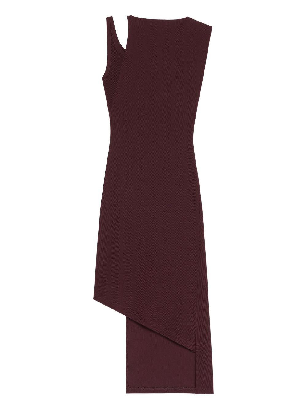 Abito midi asimmetrico in viola Courrèges - donna 