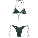 Bikini Marylin con paillettes in verde Oséree - donna 