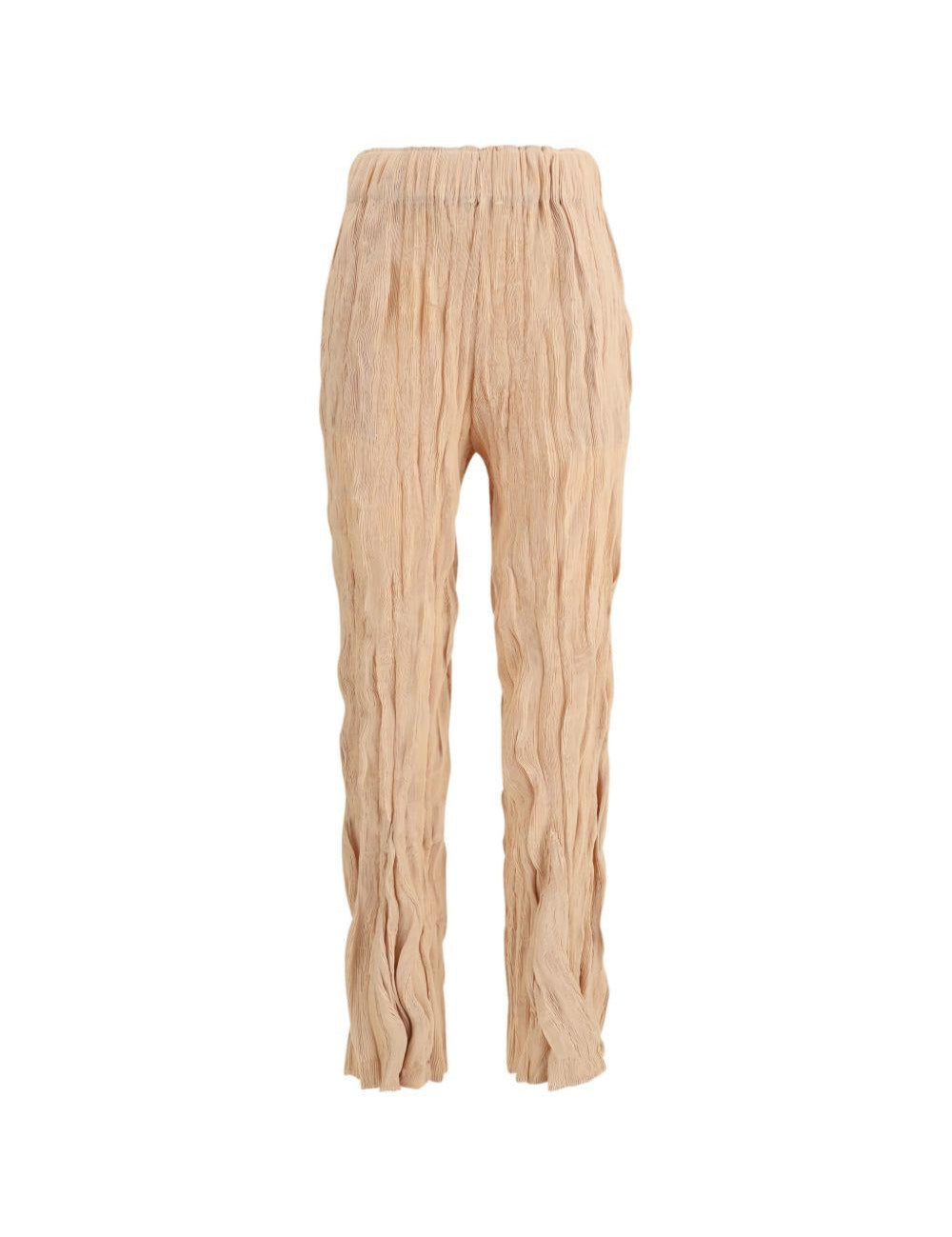 Pantaloni plissettati in rosa pesca gongdid design - donna 