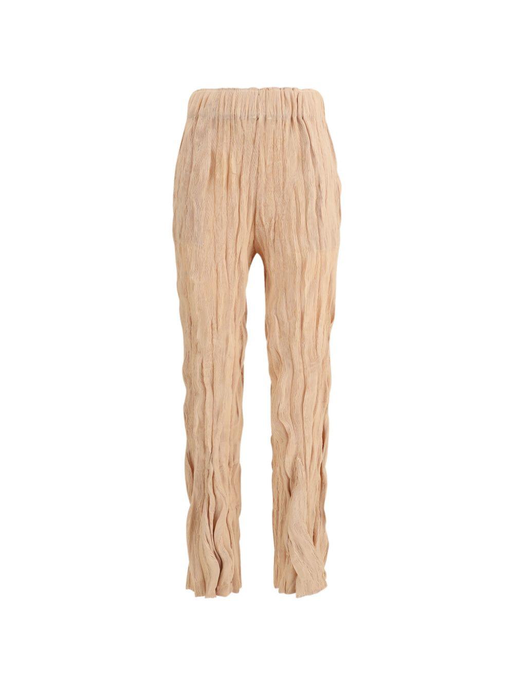 Pantaloni plissettati in rosa pesca gongdid design - donna 