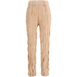 Pantaloni plissettati in rosa pesca gongdid design - donna 