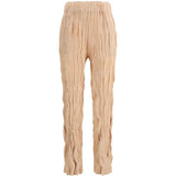 Pantaloni plissettati in rosa pesca gongdid design - donna 