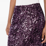Gonna lunga con paillettes in viola Rabanne - donna 
