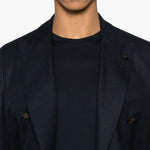T-shirt girocollo in blu notte Lardini - uomo 
