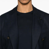 T-shirt girocollo in blu notte Lardini - uomo 