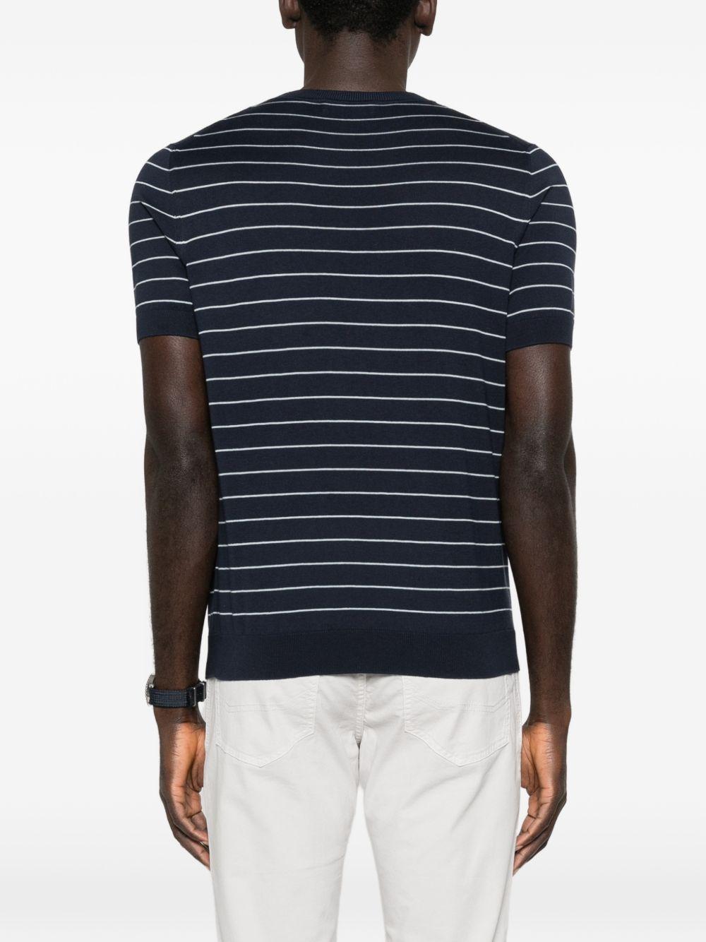 T-shirt a righe in blu Lardini - uomo 