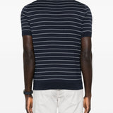 T-shirt a righe in blu Lardini - uomo 