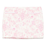 Minigonna con stampa in bianco e rosa Rowen Rose - donna 