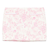 Minigonna con stampa in bianco e rosa Rowen Rose - donna 