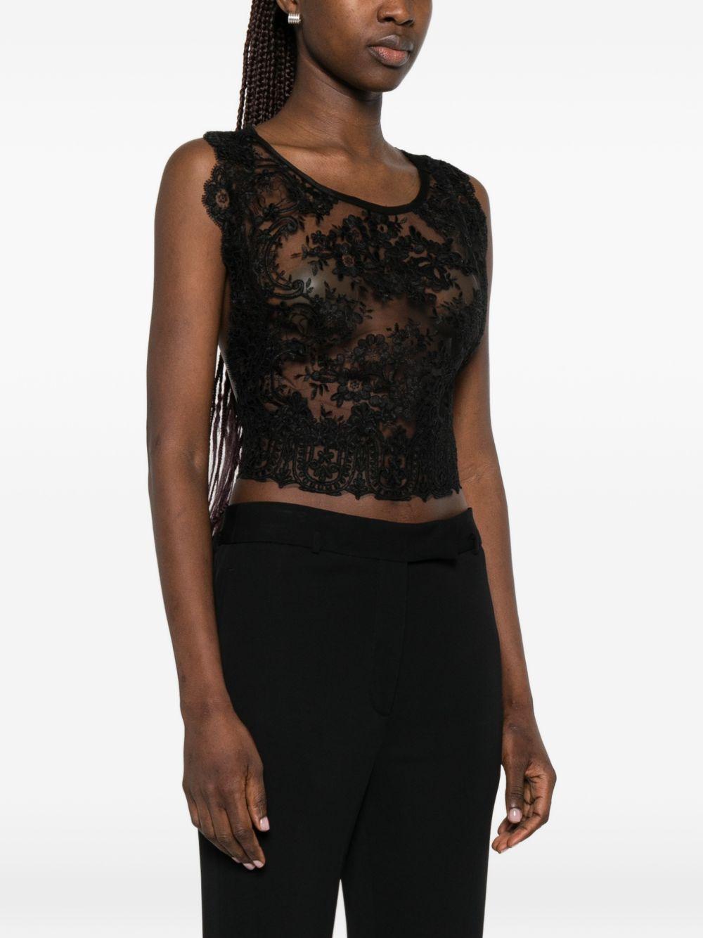Top con allacciatura sul retro in nero Maurizio - donna 