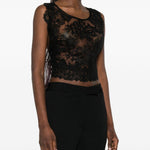 Top con allacciatura sul retro in nero Maurizio - donna 