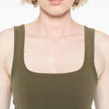 Canotta con scollo quadrato in verde Entire studios- donna 