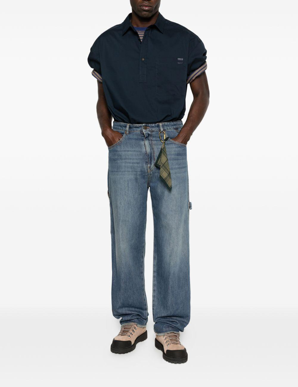 Jeans con orlo sfrangiato in blu Darkpark - uomo 