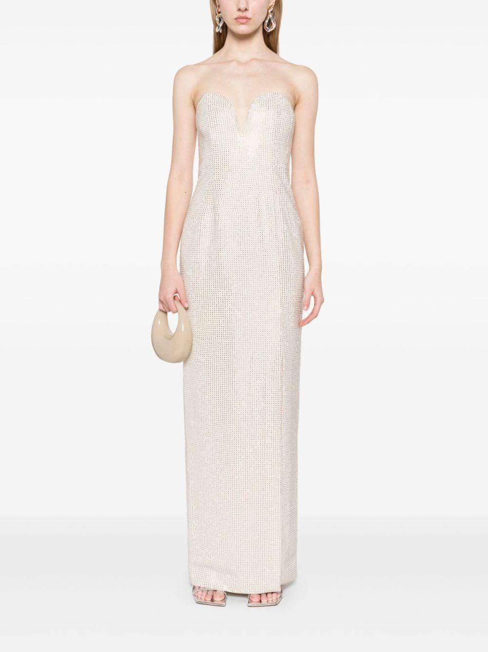 Abito lungo con decorazione color champagne Roland Mouret - donna 