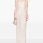 Abito lungo con decorazione color champagne Roland Mouret - donna 