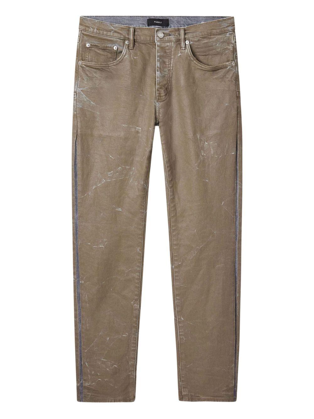 Jeans con effetto vissuto in marrone Purple - uomo 