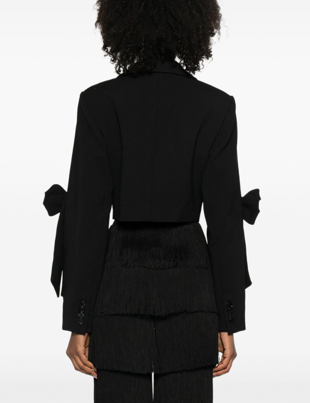 Giacca doppiopetto cropped in nero Ganni - donna 