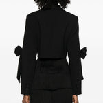 Giacca doppiopetto cropped in nero Ganni - donna 