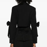 Giacca doppiopetto cropped in nero Ganni - donna 