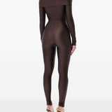 Tuta intera con spalle scoperte in marrone The andamane - donna 