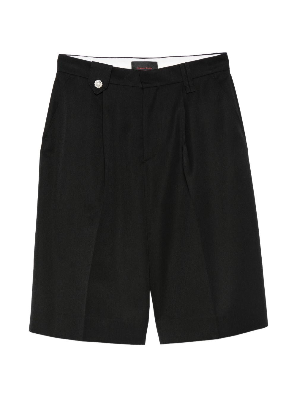 Shorts con dettaglio a bottone in nero Simone rocha - donna 