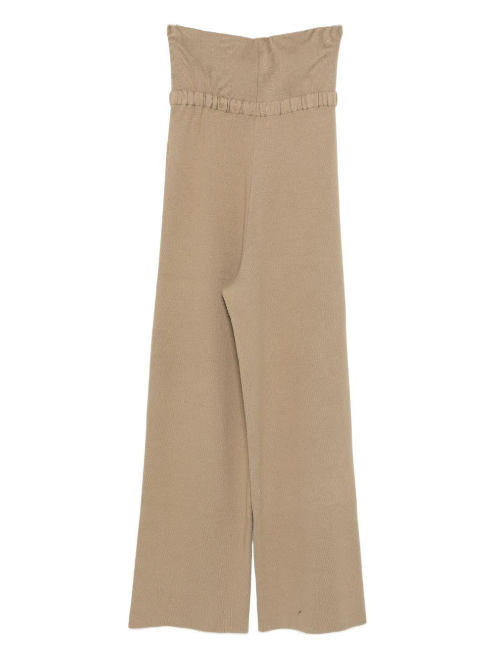 Pantaloni in maglia beige Aya Muse - donna 