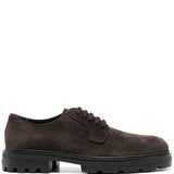 Derby strigate in suede in marrone Hogan - uomo 