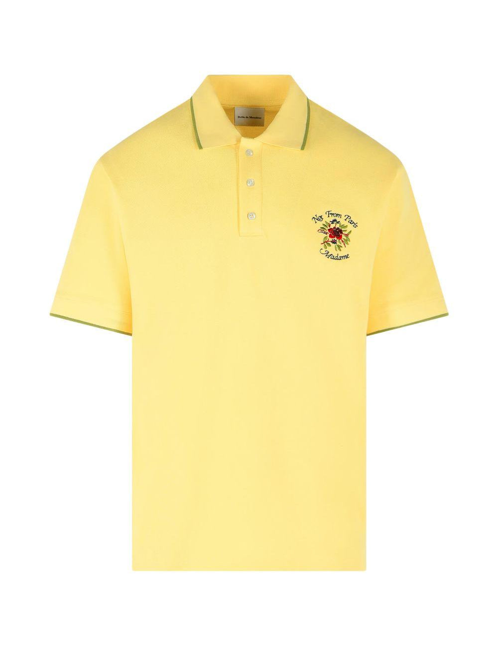 Polo con logo ricamato in giallo Drole de monsieur - uomo 