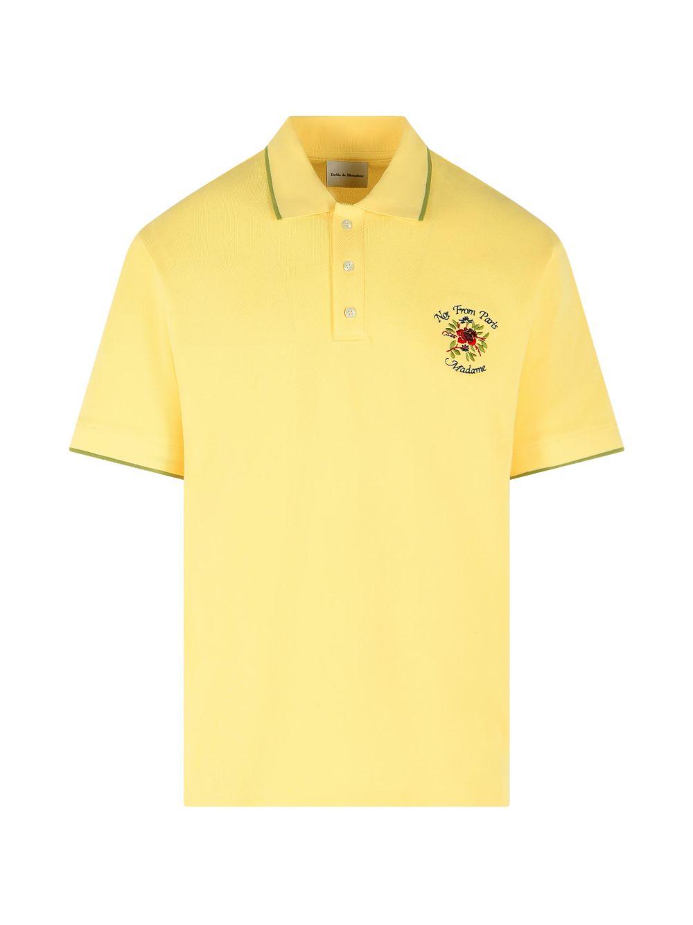 Polo con logo ricamato in giallo Drole de monsieur - uomo 