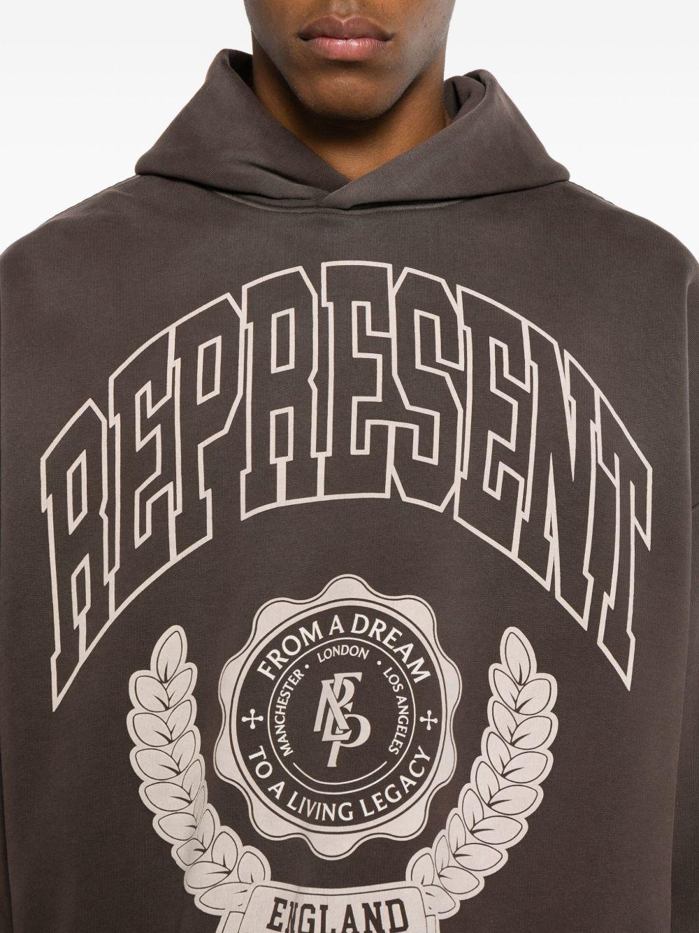 Felpa con cappuccio e logo in nero Represent - uomo 