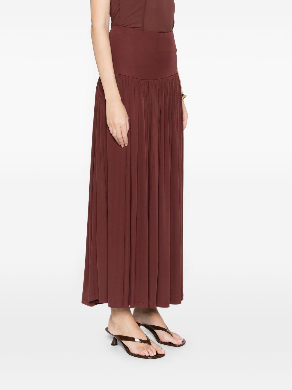 Gonna lunga arricciata in bordeaux Aya muse - donna 