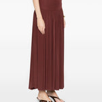 Gonna lunga arricciata in bordeaux Aya muse - donna 