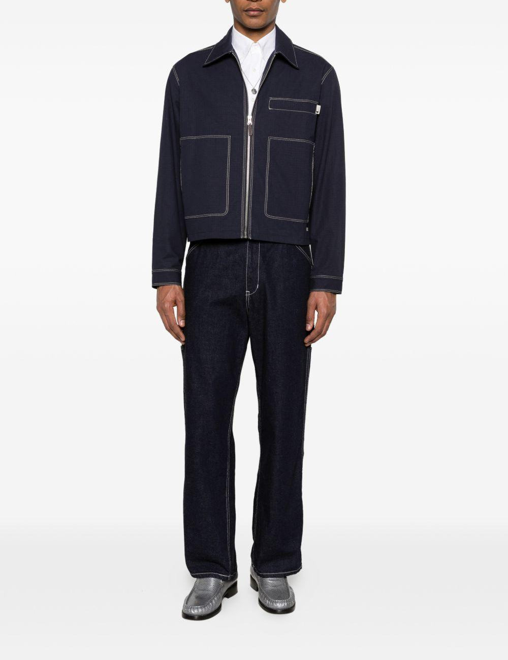 Giacca-camicia Bay con zip in blu Carrer - uomo 