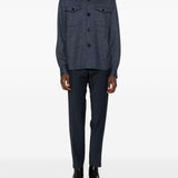 Giacca-camicia con bottoni in blu Harris wharf london - uomo 