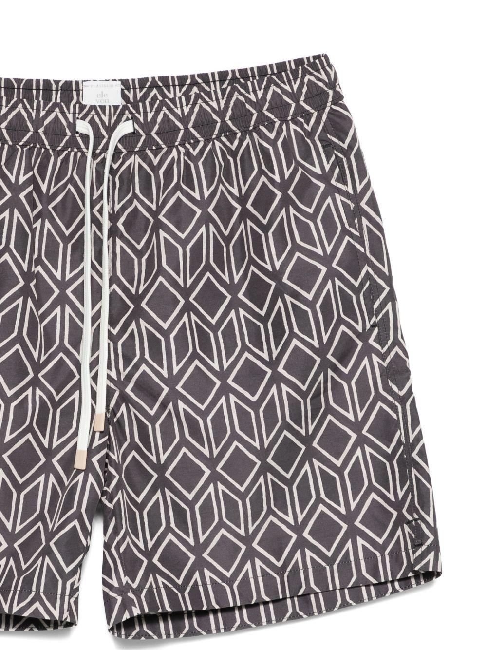 Pantaloncini da bagno con motivo geometrico in grigio Eleventy - uomo 